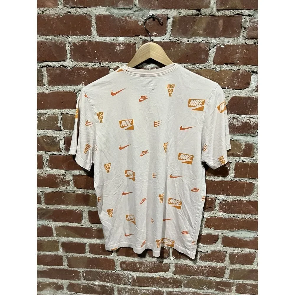 Nike Tee Mens Beige Short Sleeve Graphic T-shirt Size Medium